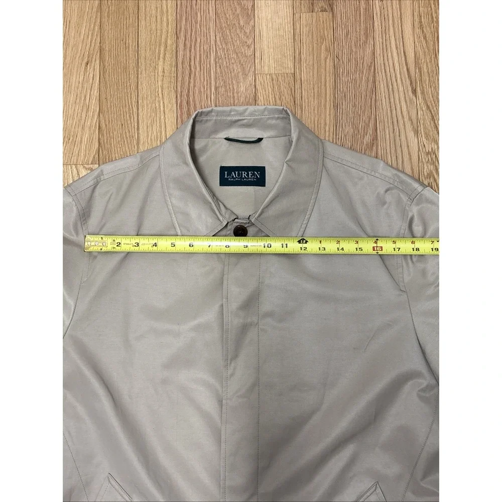Lauren Ralph Lauren Khaki Tan‎ Car Coat Jacket Size L Mens Outerwear